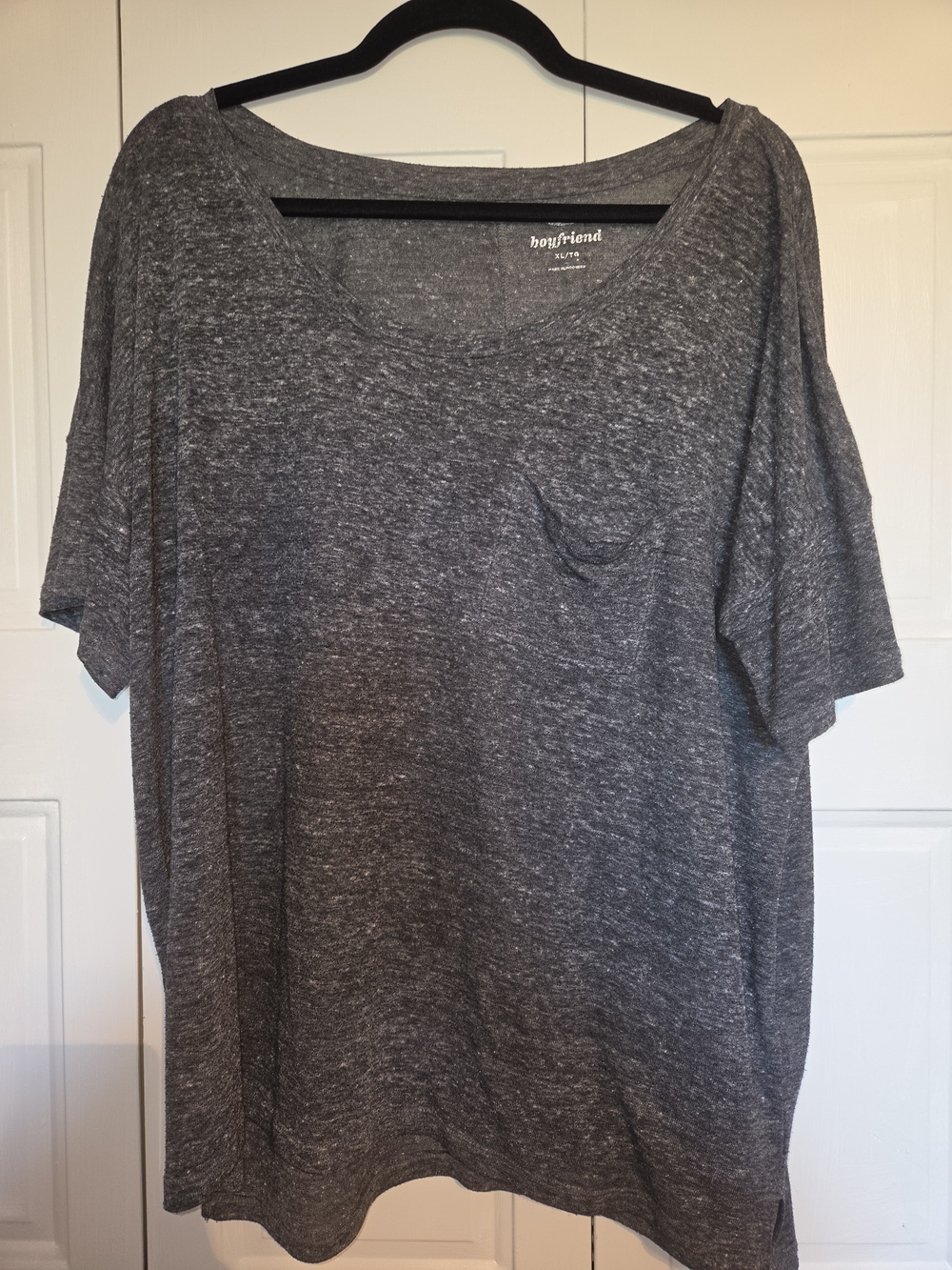 Old Navy Women's Short Sleeve Pocket Tee - Heather Charcoal